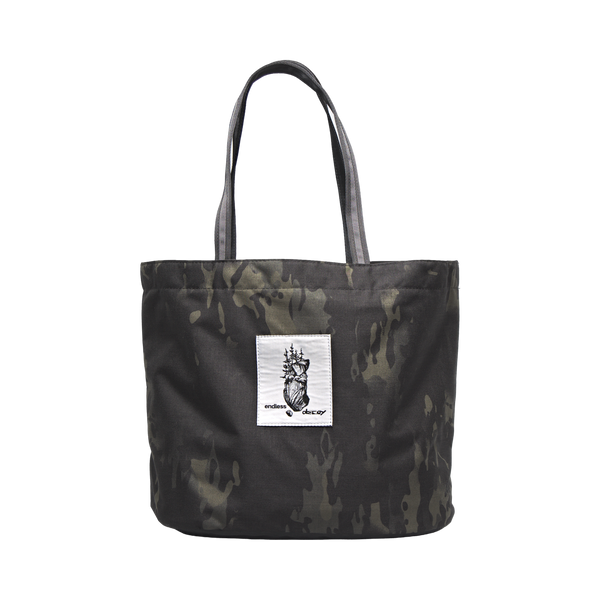 Endless Decoy Tote in Black Camo, front