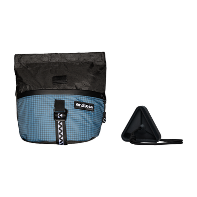 Magnetic Brush Bucket in Blue Smoke with a Black Triad Warm Up Block