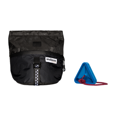 Magnetic Brush Bucket in Blackout with a Blue Triad Warm Up Block