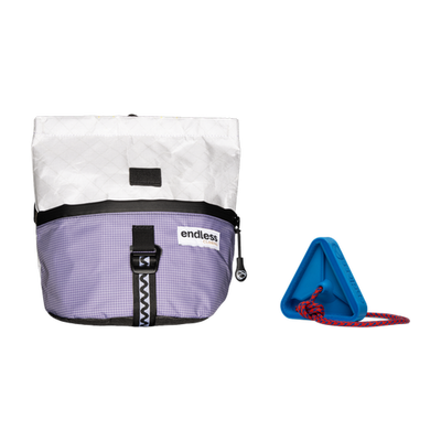 Magnetic Brush Bucket in White Stoneflower with a Blue Triad Warm Up Block
