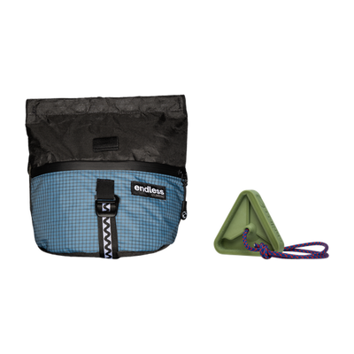 Magnetic Brush Bucket in Blue Smoke with a Green Triad Warm Up Block