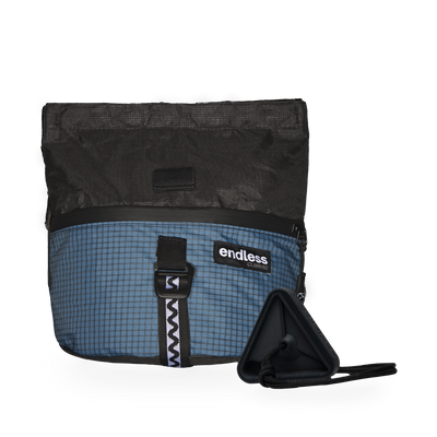 Magnetic Brush Bucket in Blue Smoke with a Black Triad Warm Up Block