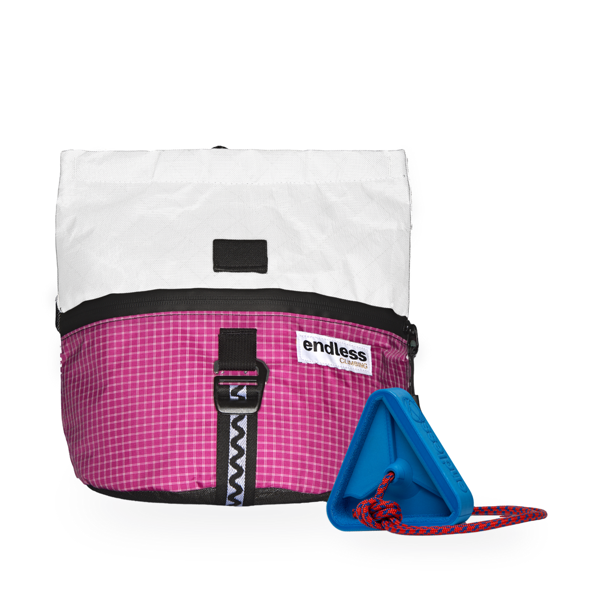 Magnetic Brush Bucket in Berry with a Blue Triad Warm Up Block