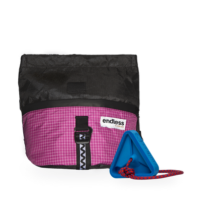 Magnetic Brush Bucket in Blackberry with a Blue Triad Warm Up Block