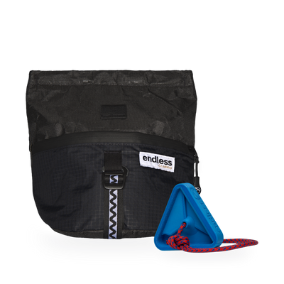Magnetic Brush Bucket in Blackout with a Blue Triad Warm Up Block