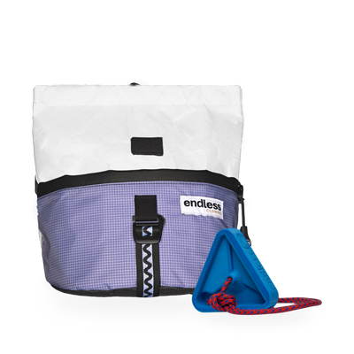 Magnetic Brush Bucket in White Stoneflower with a Blue Triad Warm Up Block