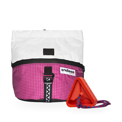 Magnetic Brush Bucket in Berry with a Tangerine Triad Warm Up Block