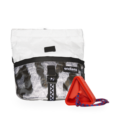 Magnetic Brush Bucket in Snow Leopard with a Tangerine Triad Warm Up Block