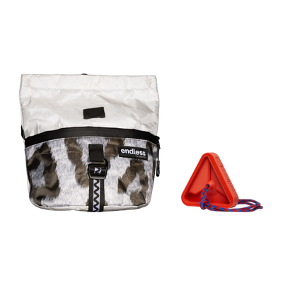 Magnetic Brush Bucket in Snow Leopard with a Tangerine Triad Warm Up Block