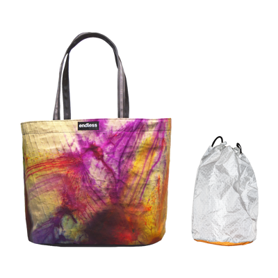 Choss Tote in Lava Love with a Tangerine Stuff Satchel