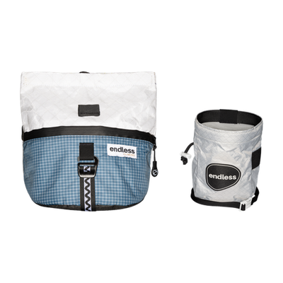 Magnetic Brush Bucket in Blue Cloud with a Classic Sportsman's Purse