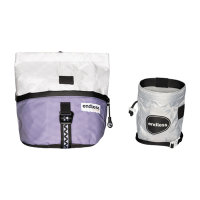 Magnetic Brush Bucket in White Stoneflower with a Classic Sportsman's Purse