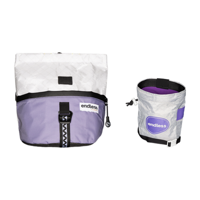 Magnetic Brush Bucket in White Stoneflower with a PurpleMaxxing Sportsman's Purse