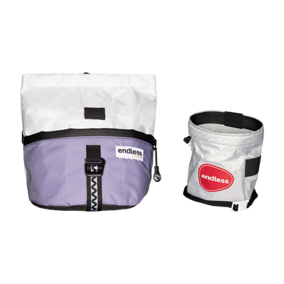 Magnetic Brush Bucket in White Stoneflower with a Rojo Rising Sportsman's Purse