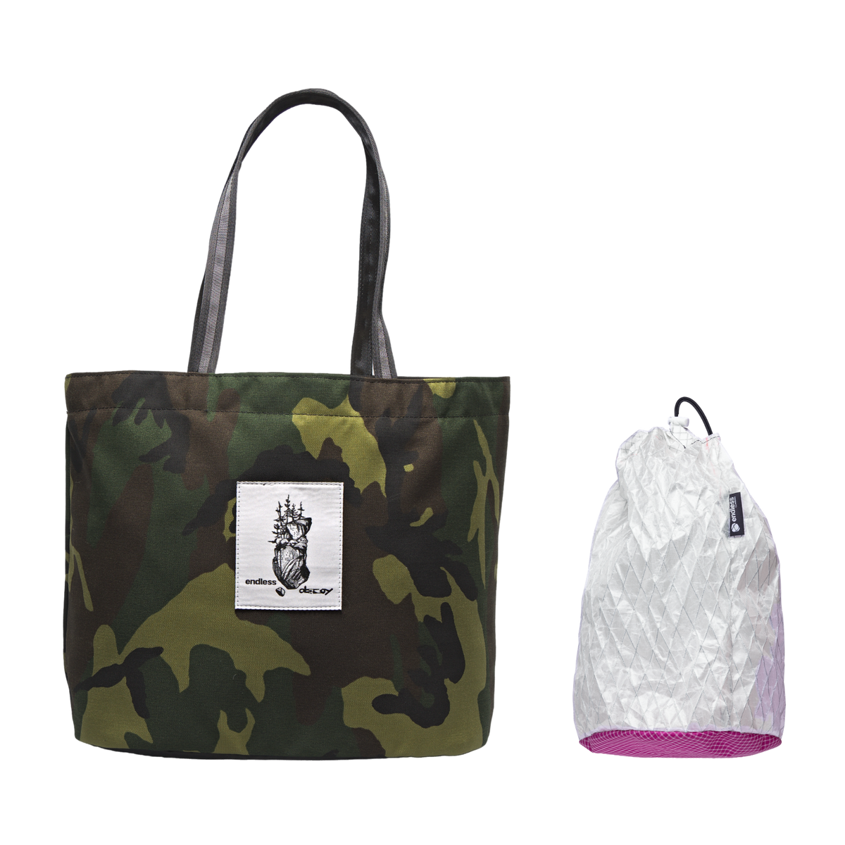 Decoy Tote + Free Stuff Satchel in Camo
