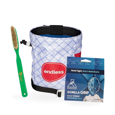World Cup Sportsman's Purse with a plastic Lapis Brush and FrictionLabs Gorilla Grip chalk