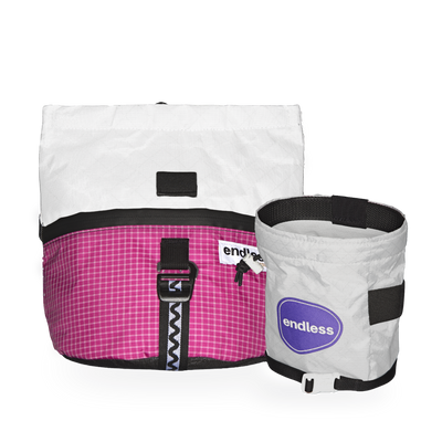 Magnetic Brush Bucket in Berry with a Purple Sportsman's Purse