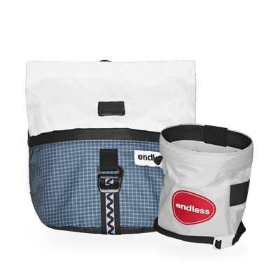 Magnetic Brush Bucket in Blue Cloud with a Rojo Rising Sportsman's Purse