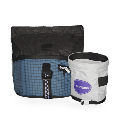 Magnetic Brush Bucket in Blue Smoke with a Purple Sportsman's Purse