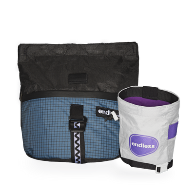 Magnetic Brush Bucket in Blue Smoke with a PurpleMaxxing Sportsman's Purse