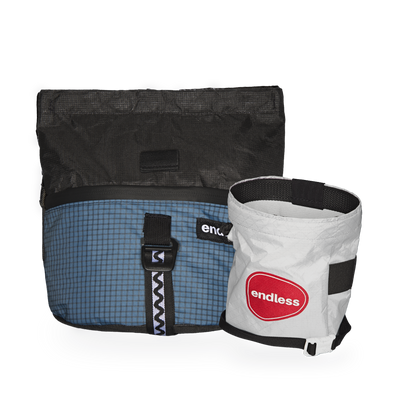 Magnetic Brush Bucket in Blue Smoke with a Rojo Rising Sportsman's Purse