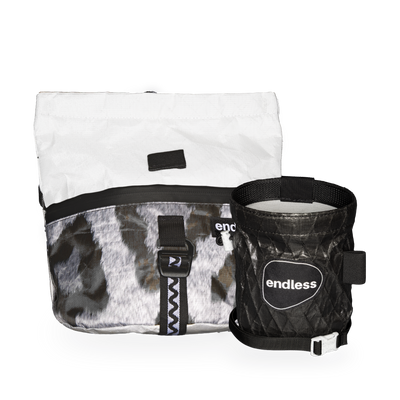 Magnetic Brush Bucket in Snow Leopard with a Blackout Sportsman's Purse