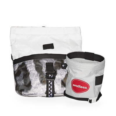 Magnetic Brush Bucket in Snow Leopard with a Rojo Rising Sportsman's Purse