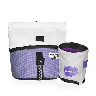 Magnetic Brush Bucket in White Stoneflower with a PurpleMaxxing Sportsman's Purse
