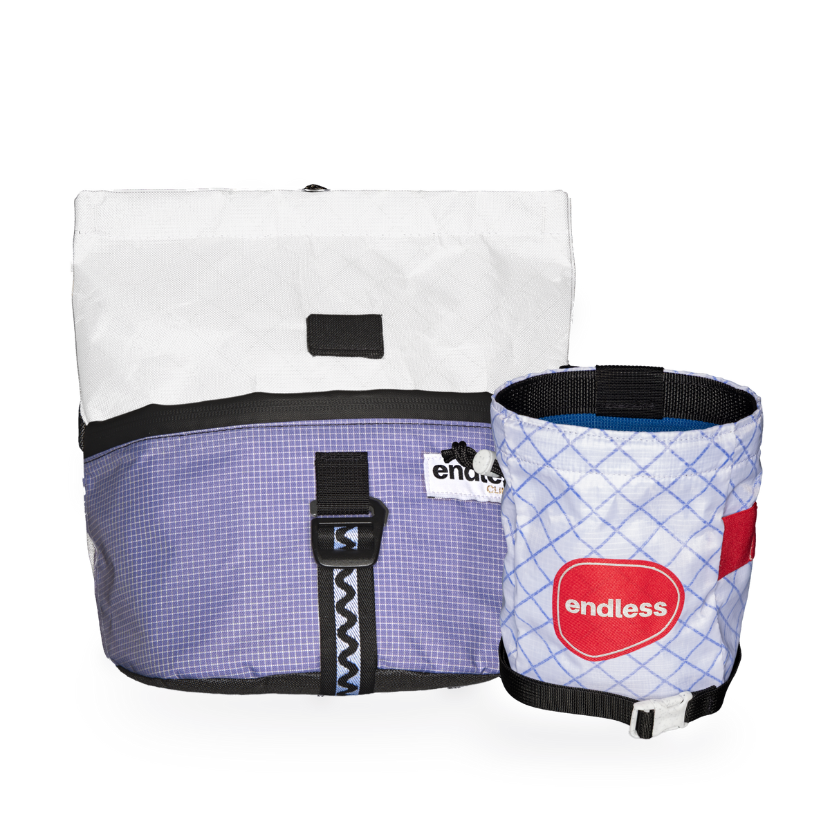 Magnetic Brush Bucket in White Stoneflower with a World Cup Sportsman's Purse