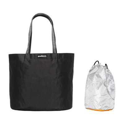 Simple Jack Tote in Black with a Tangerine Stuff Satchel