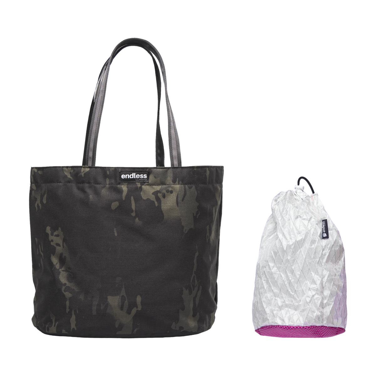 Simple Tote + Free Stuff Satchel in Black Camo