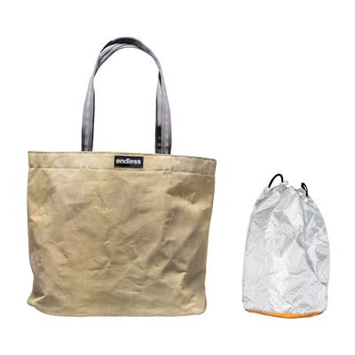 Simple Jack Tote in Smoke with a Tangerine Stuff Satchel