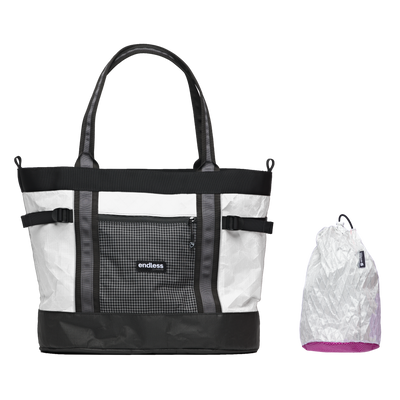 White UltraMega Tote with a Berry Stuff Satchel