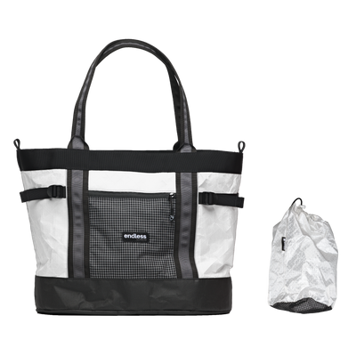 White UltraMega Tote with a Black Stuff Satchel