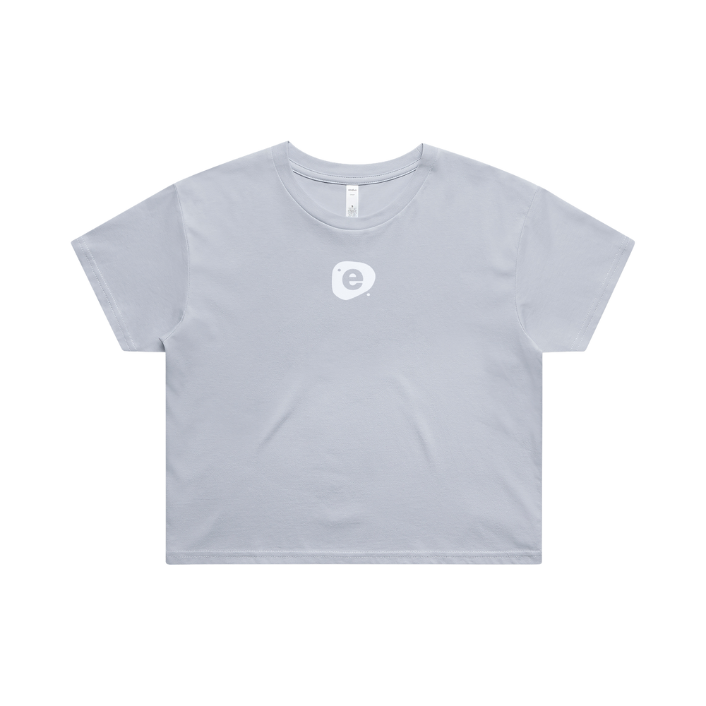 Crop Stone Logo Tee in Blue