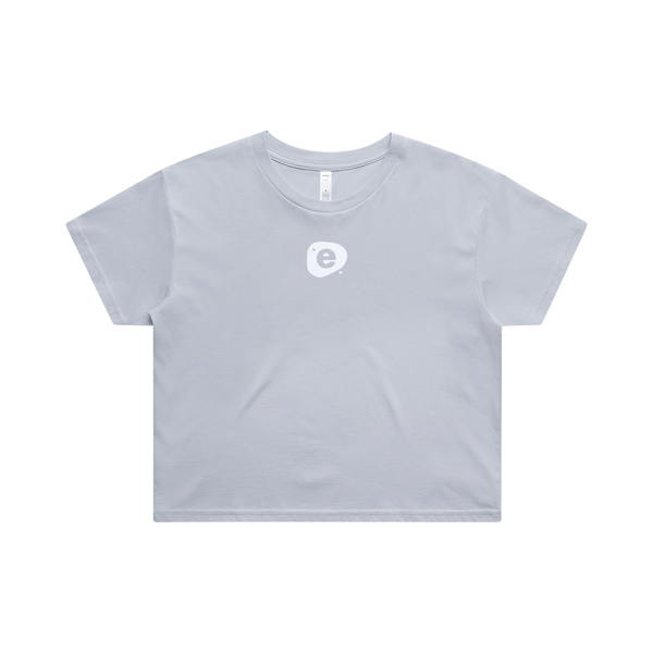 Crop Stone Logo Tee in Blue