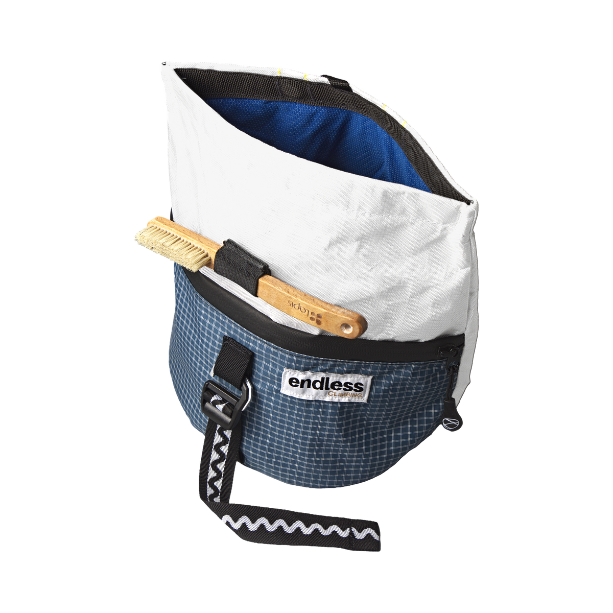 Magnetic Brush Bucket in Blue Cloud, open