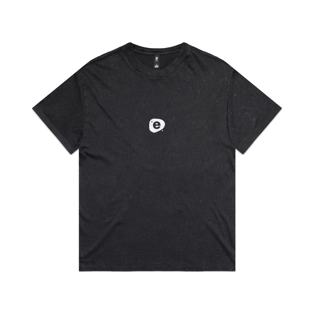 Stone Logo Tee in Black, front