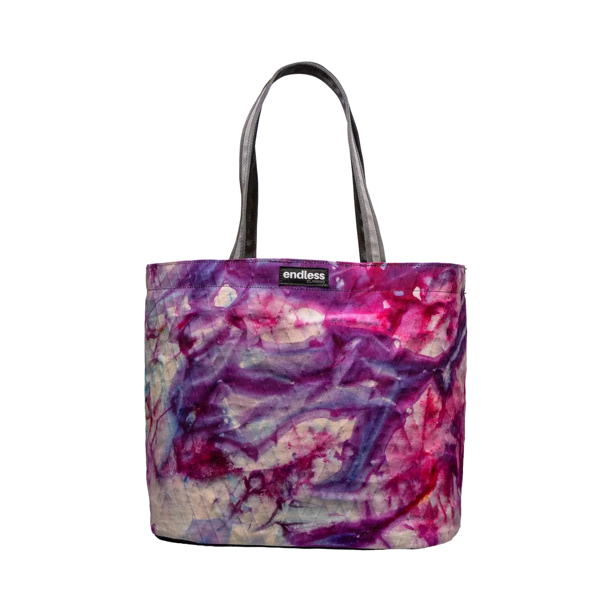 Endless Choss Tote, hand-dyed in purple and magenta
