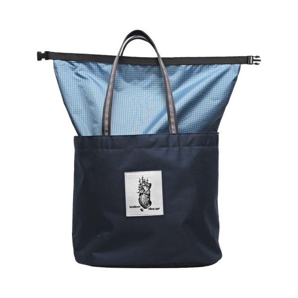 Endless Decoy Tote in Navy, open