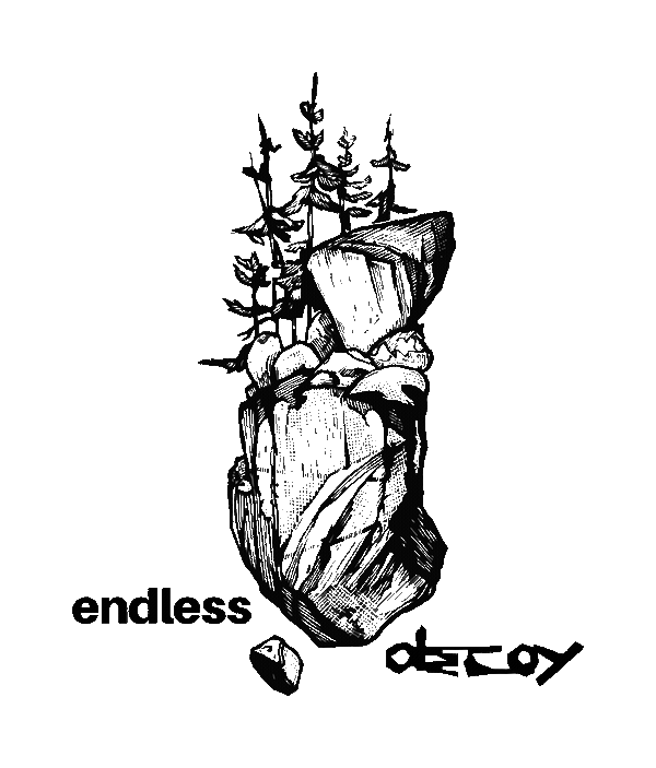 Endless Decoy Tote, rotating line drawing